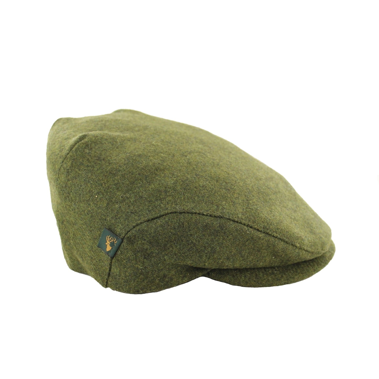 Green flat cap on a white background