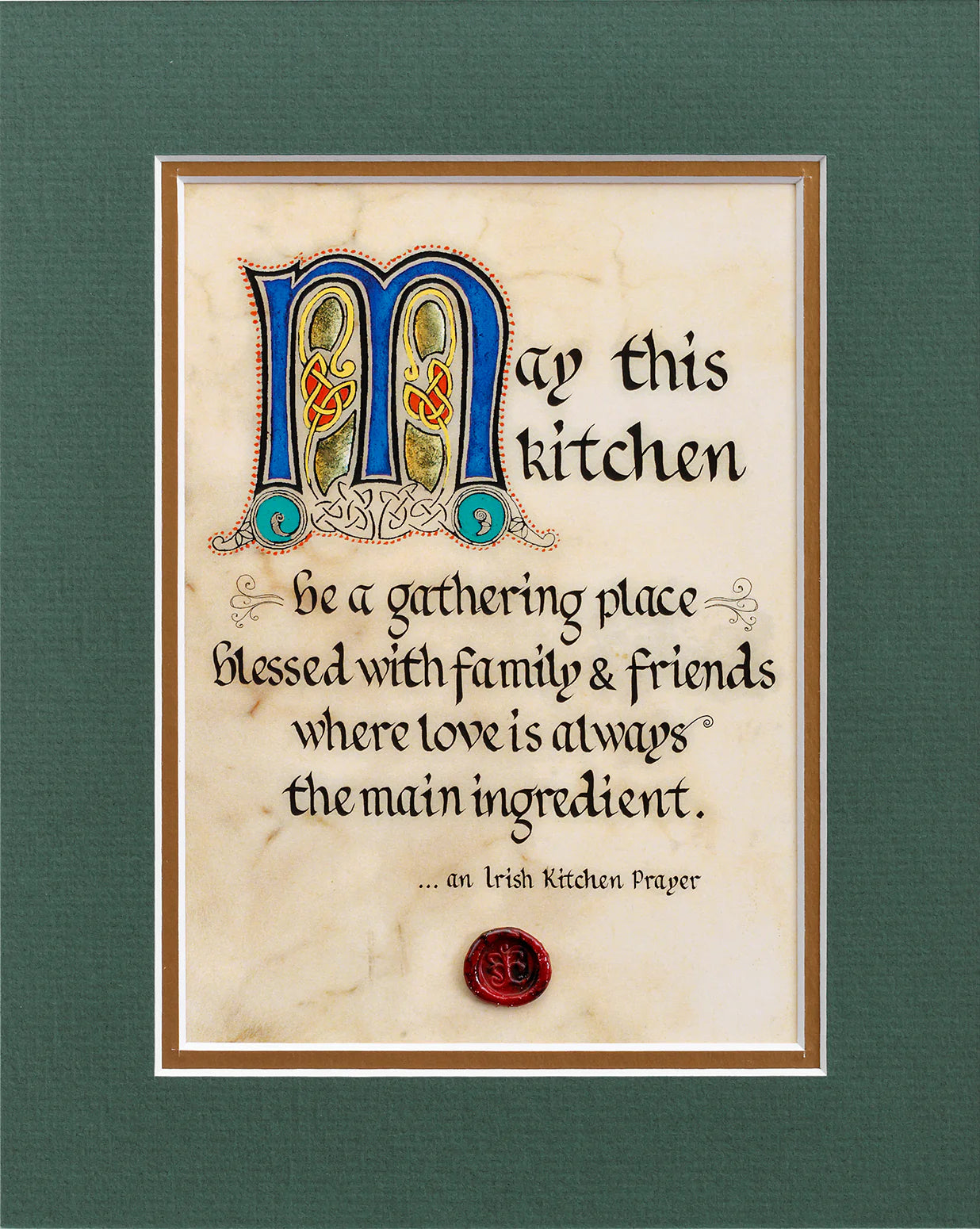 Irish Kitchen Prayer Celtic Manuscript Print