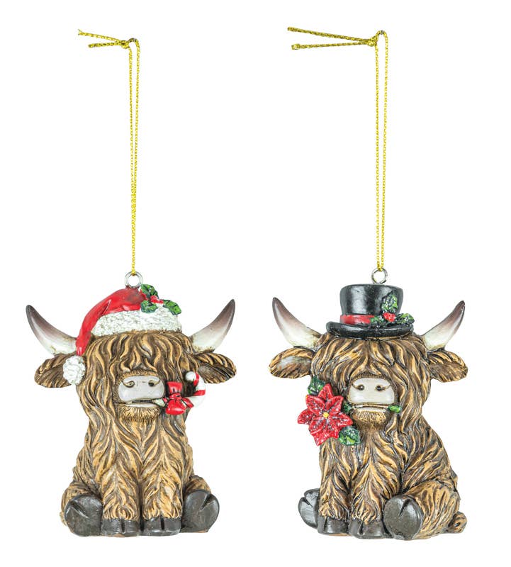 Christmas Highland Cow Ornament
