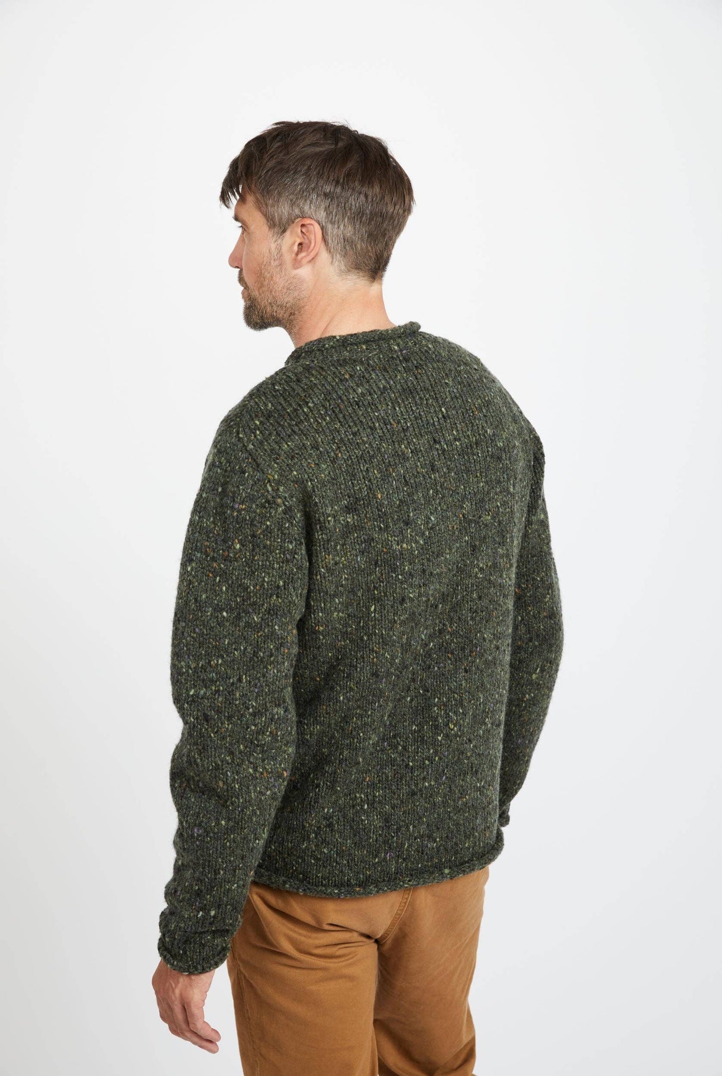 Raheen Tweed Roll Neck Men's Sweater