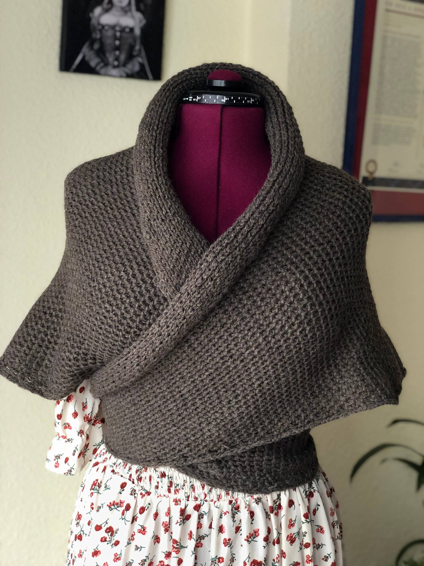 Handmade Brown Outlander Shawl
