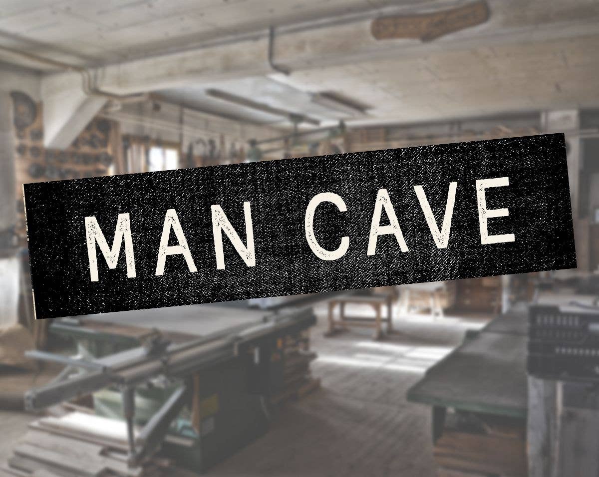 Man Cave Black Door Metal Sign Plaque