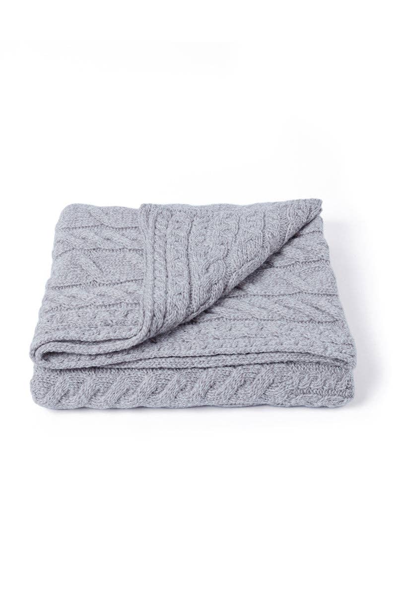 Silver Strand Supersoft Aran Cable Throw - Oat