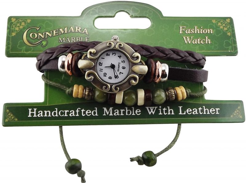 Connemara Charm Leather & Marble Hippy Watch