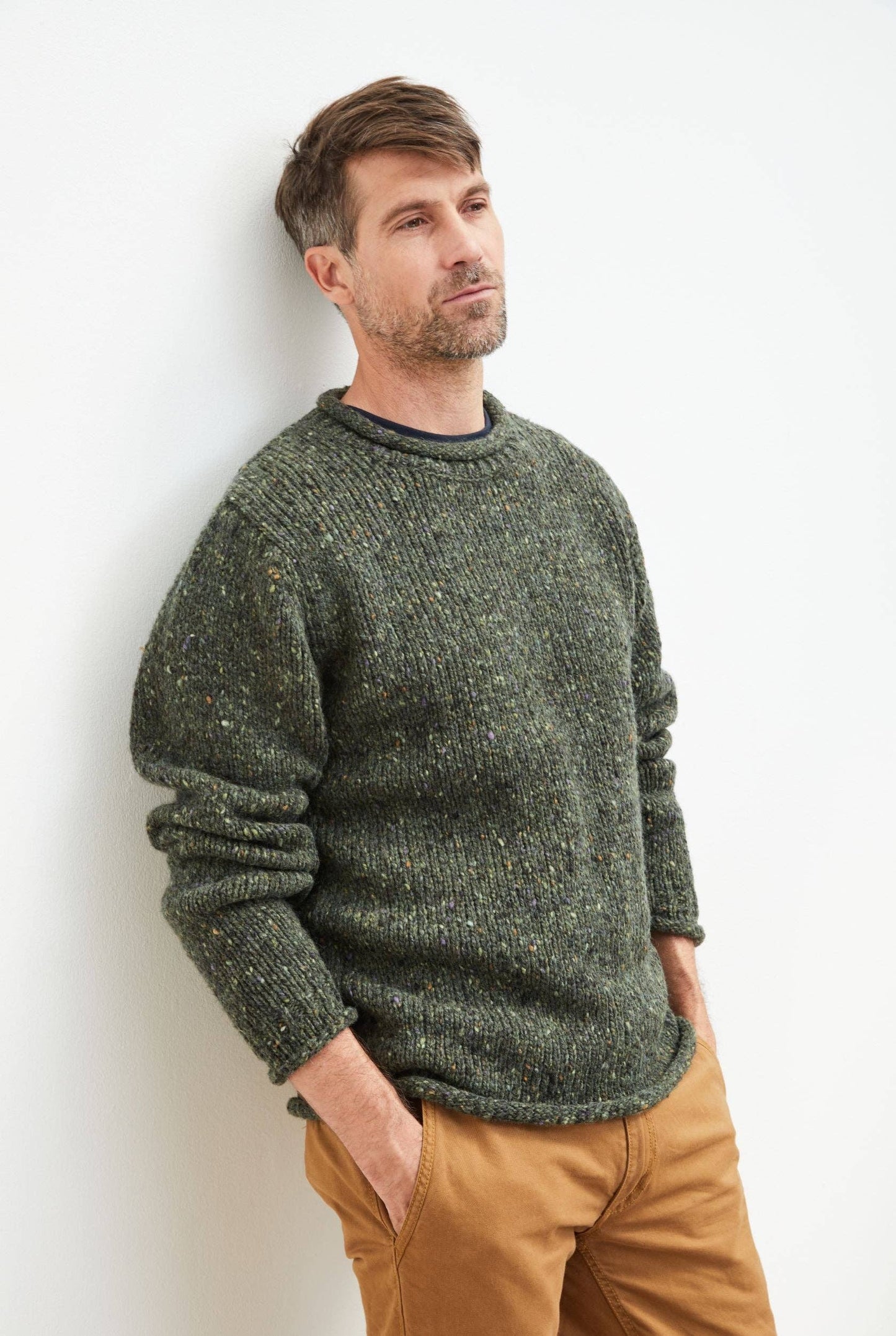 Raheen Tweed Roll Neck Men's Sweater