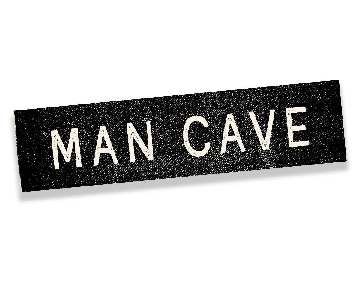 Man Cave Black Door Metal Sign Plaque