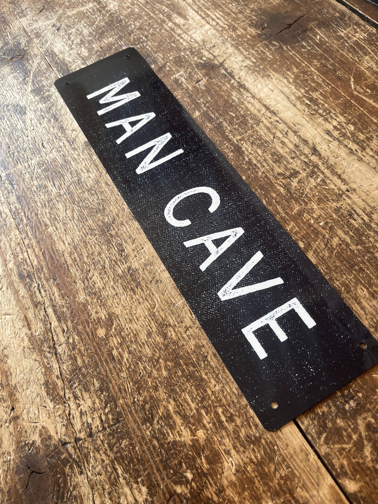 Man Cave Black Door Metal Sign Plaque