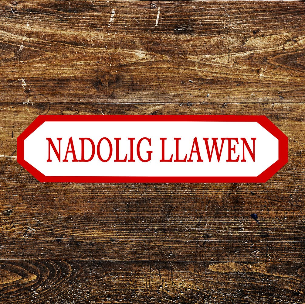 Nadolig Llawen Welsh Sign Metal Long Sign Plaque