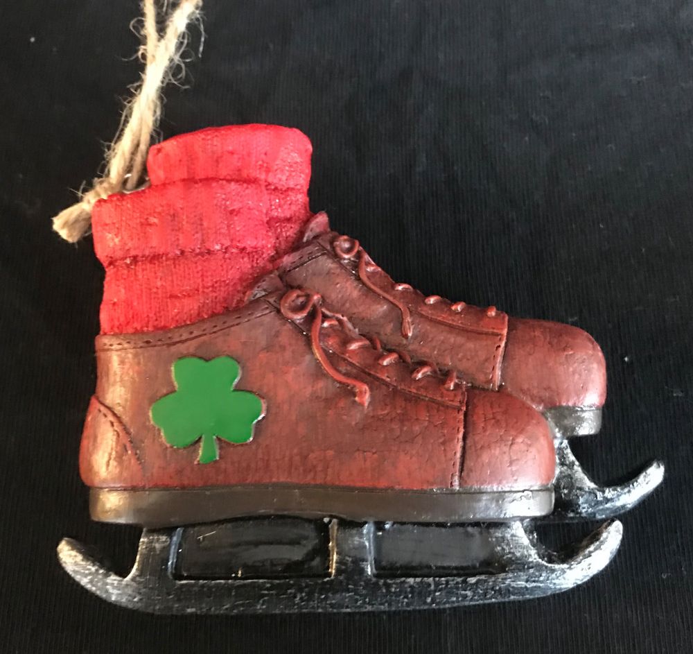 Vintage Shamrock Ice Skates Tree Ornament