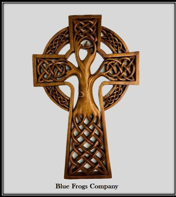 Tree of Life Cross Wood Carving