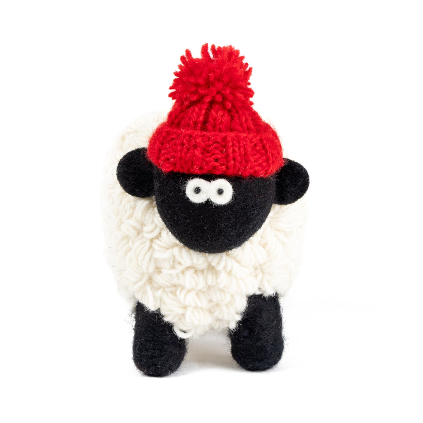 Large Knitted Sheep Collectible Mountain with Bobble Hat
