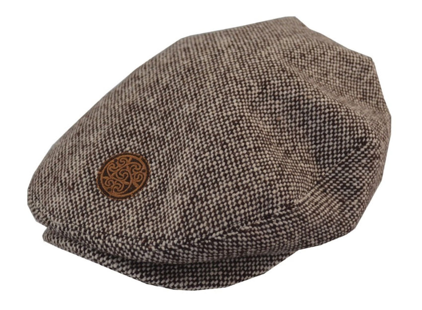 Kids Brown Tweed Flat Cap