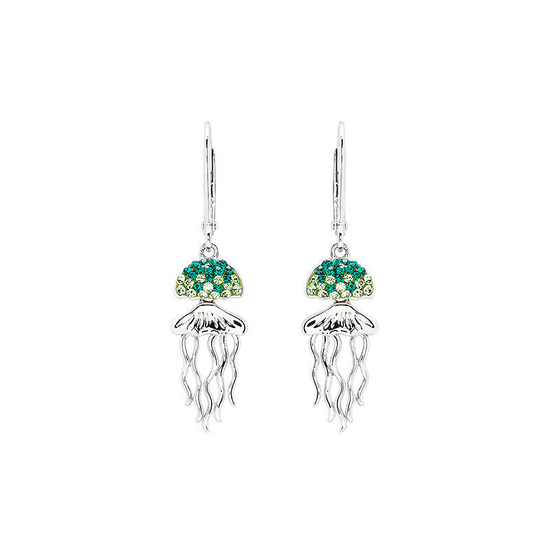 Swarovski Cyrstal Jellyfish Rhodium Plated Sterling Silver Earrings
