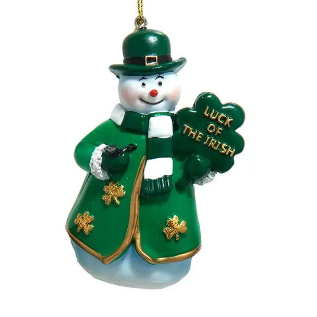 Irish Snowman Ornament
