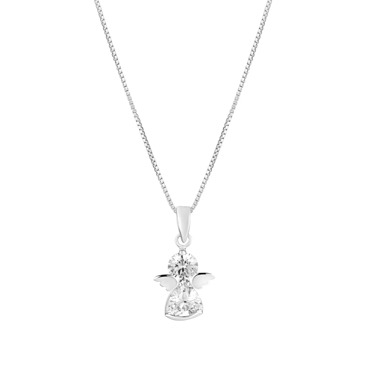Silver cz Angel Pendant
