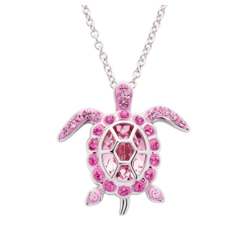 October Turtle Birthstone Pendant with Crystals
