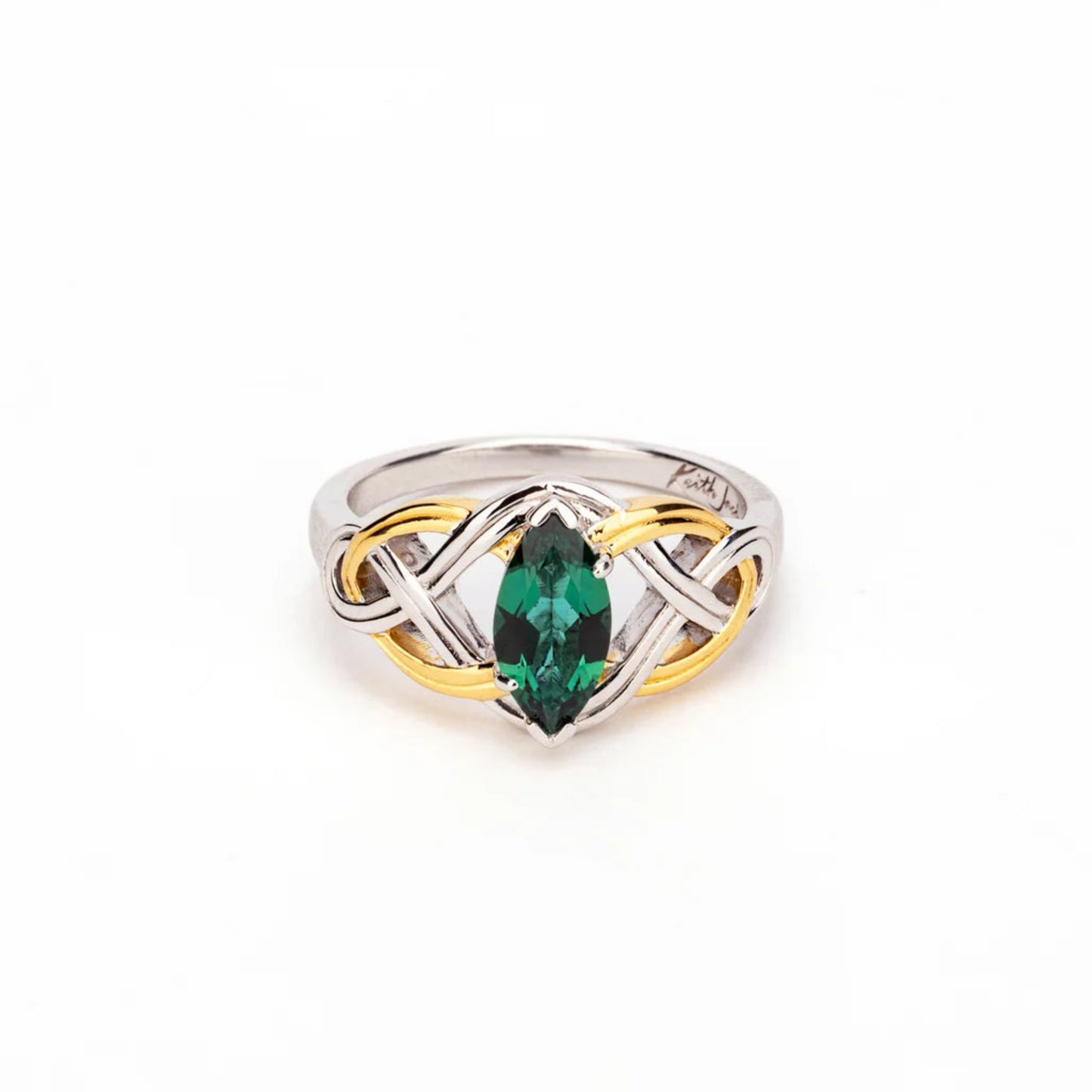 Emerald Ring in Sterling Silver & 18k Gold Vermeil