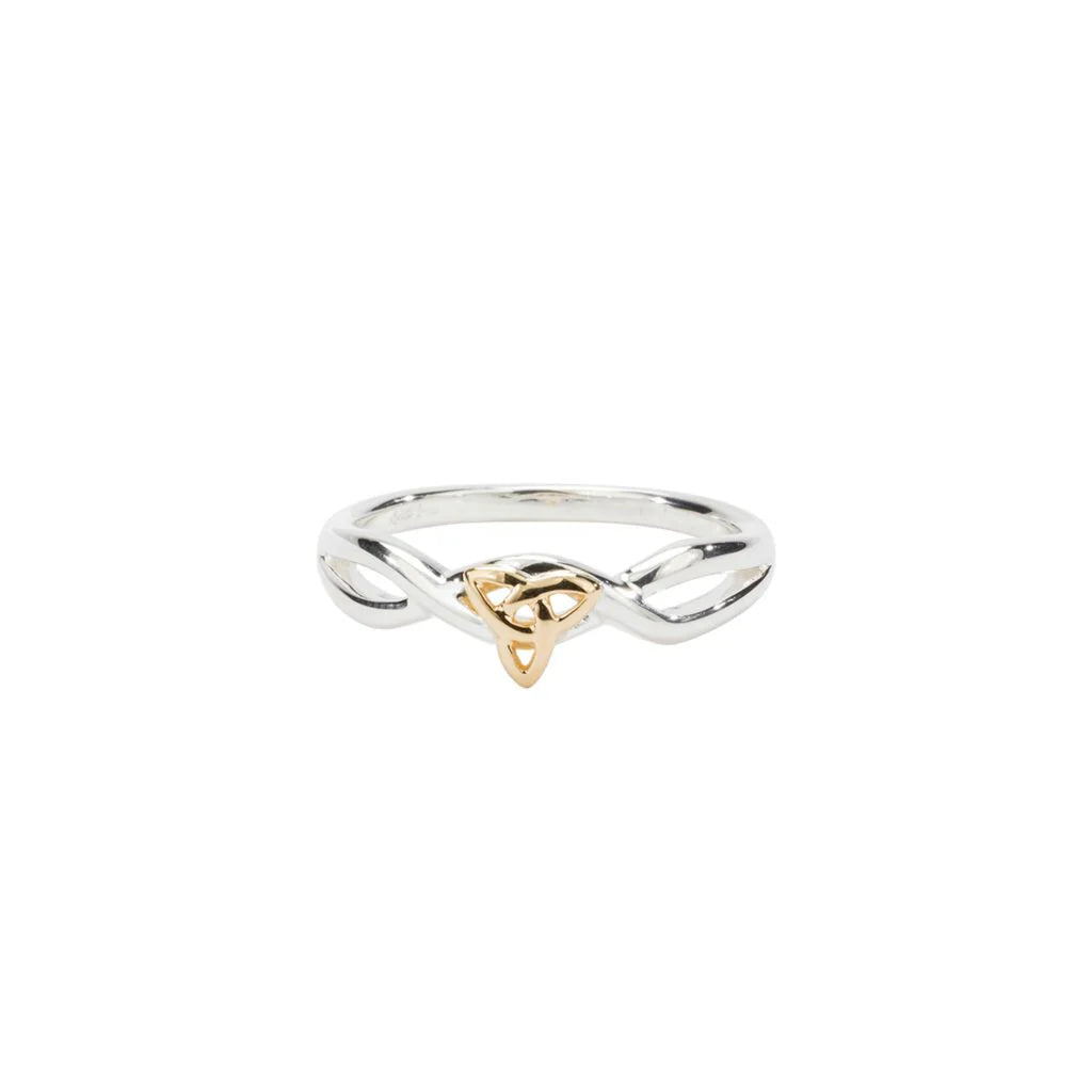 Silver and 10k Gold Trinity Knot Ring
