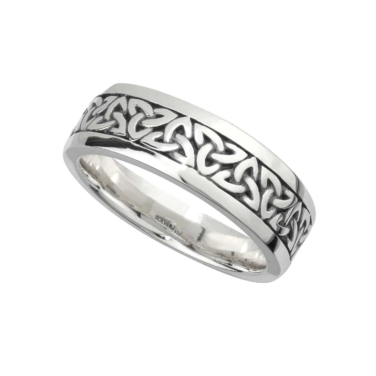 Oxidized Sterling Silver Gents Trinity Knot Ring
