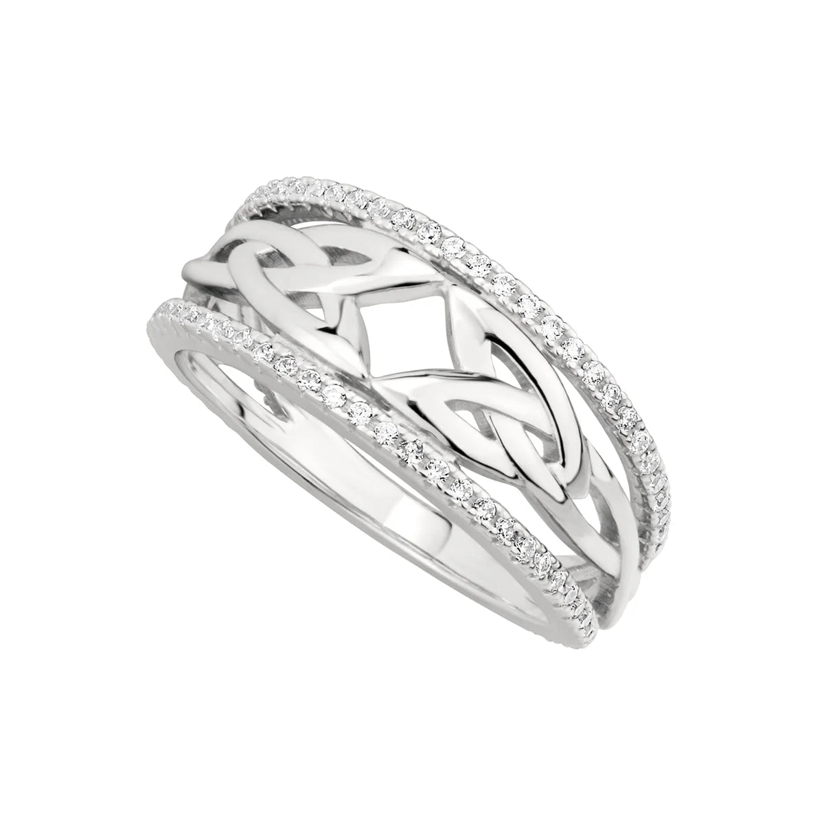 Sterling Silver Cubic Zirconia Serch Bythol Trinity Knot Ring