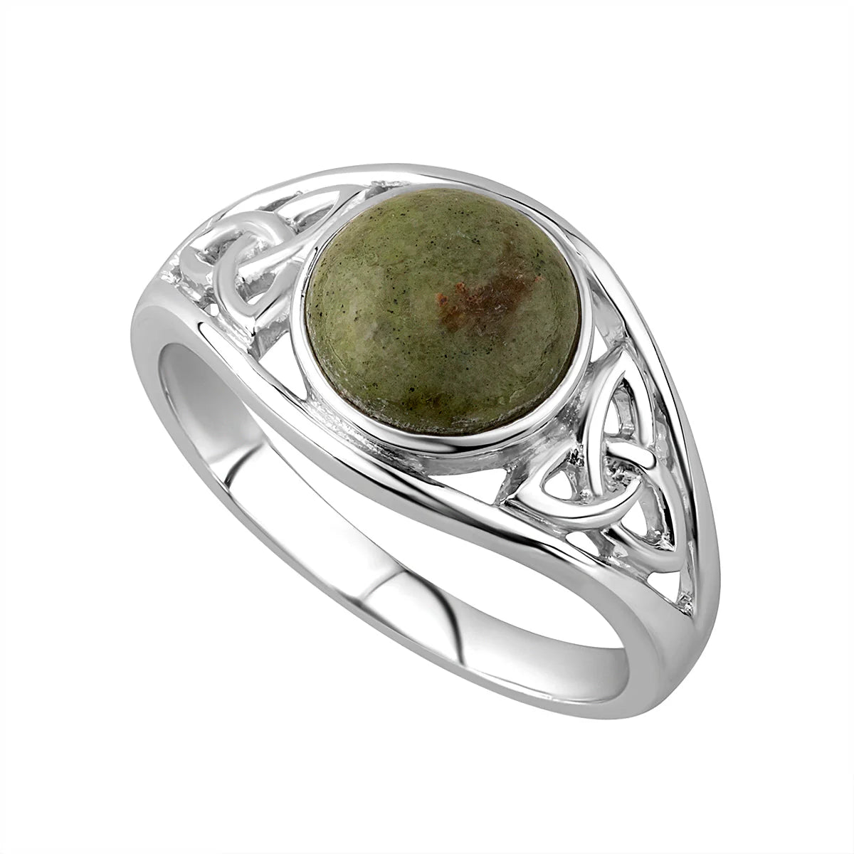 Connemara Marble Trinity Celtic Ring