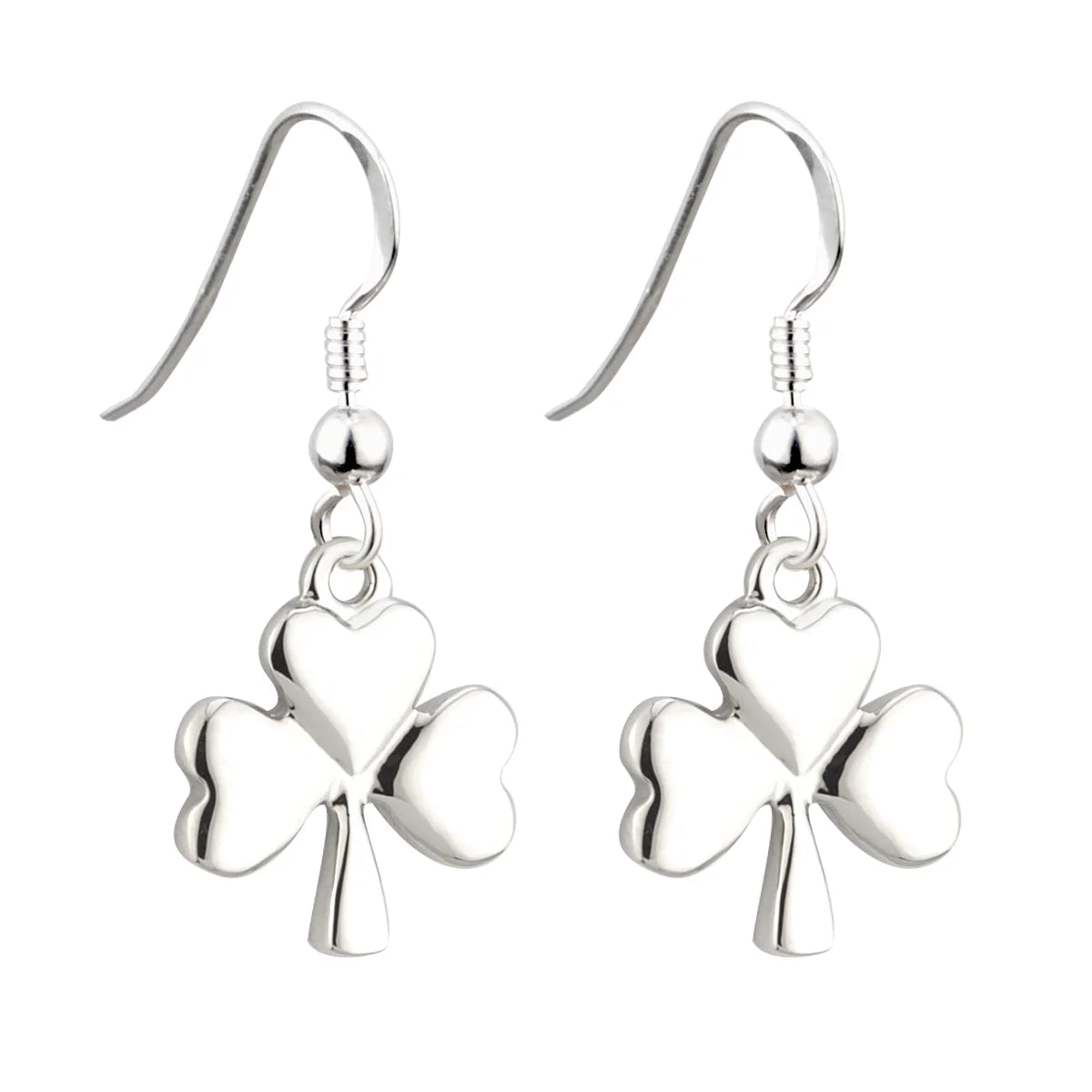 Rhodium Plated Lucky Shamrock Earrings