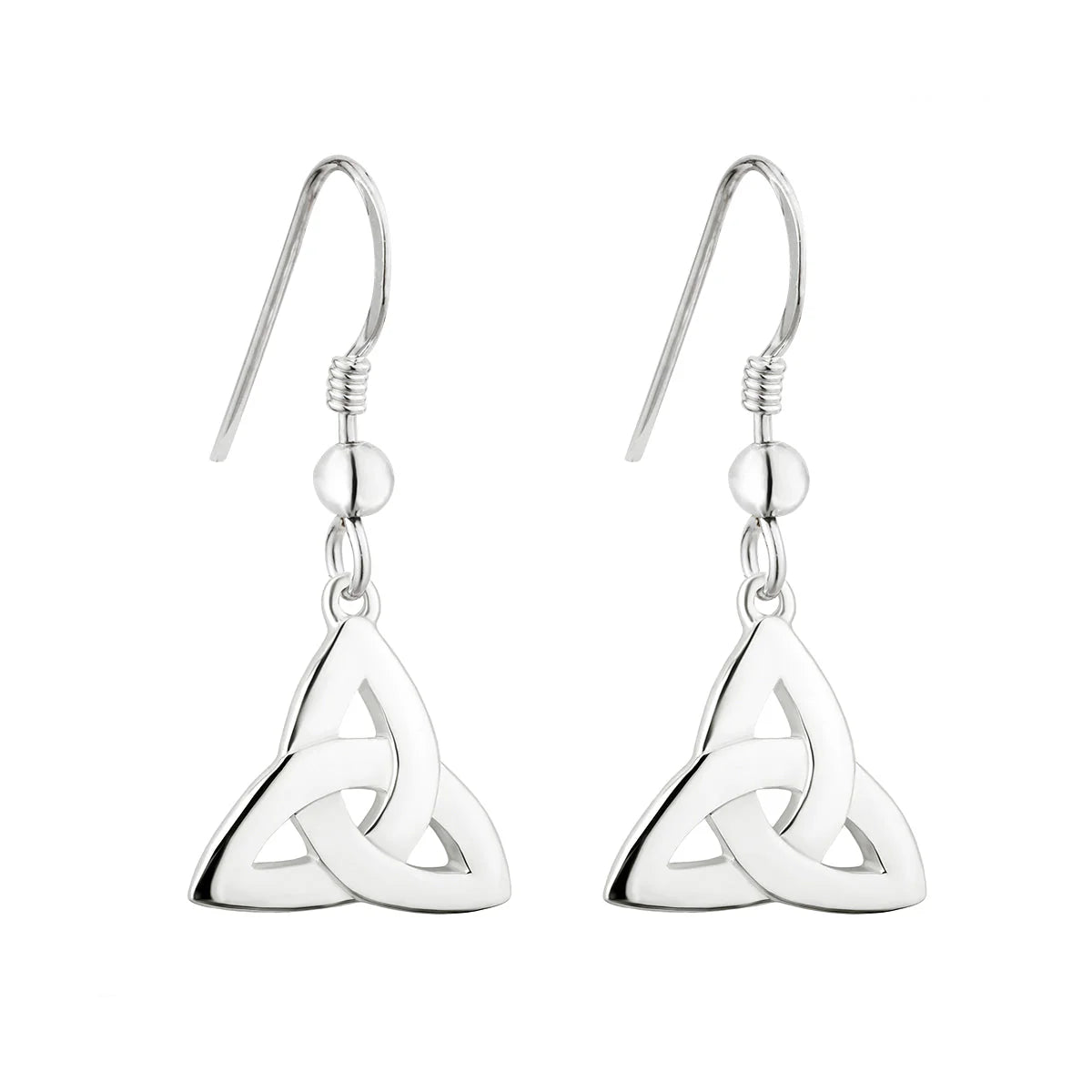Sterling Silver Trinity Knot Fishhook Earrings