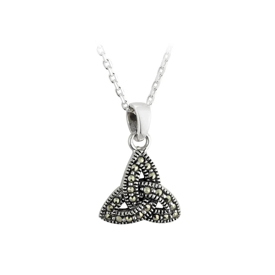 Silver Trinity Knot Marcasite Pendant
