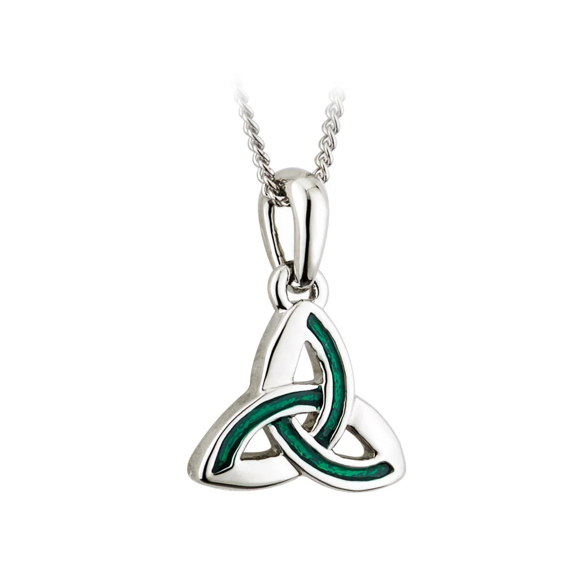 Rhodium Plated Lucky Enamel Trinity Pendant