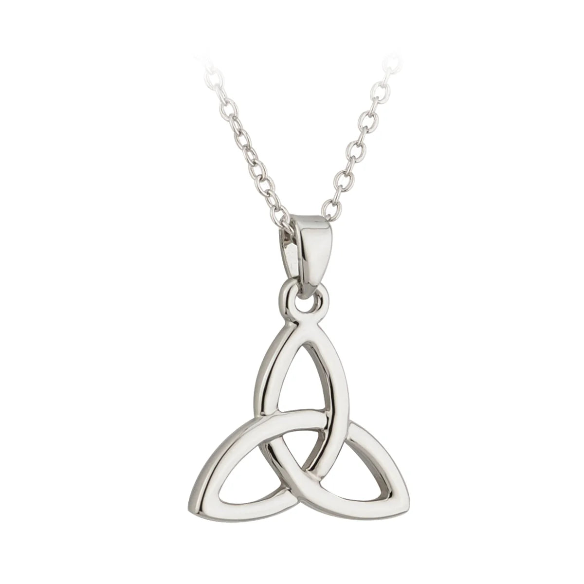 Rhodium Plated Lucky Trinity Knot Pendant