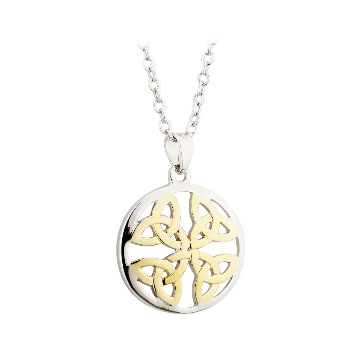 Two Tone Circle Trinity Knot Pendant