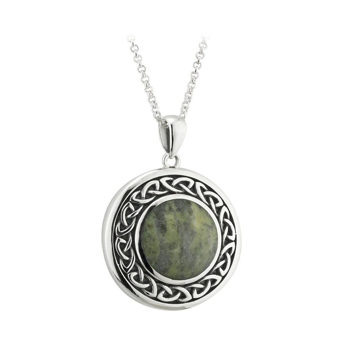 Connemara Marble Round Celtic Pendant