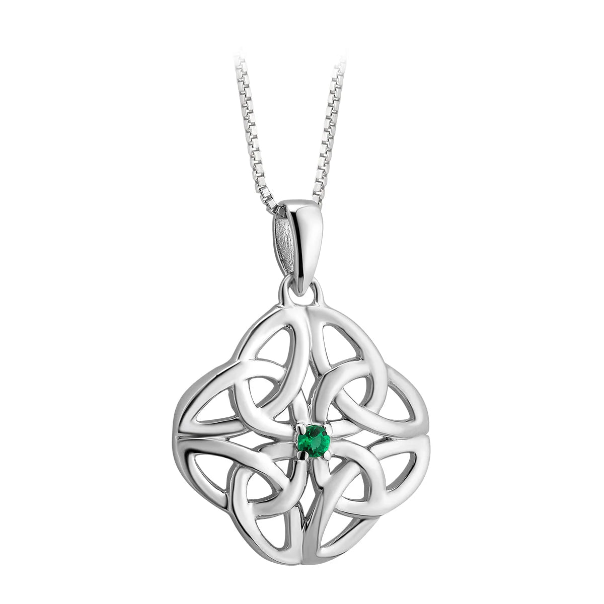 Silver Acara Crystal Celtic Knot Pendant