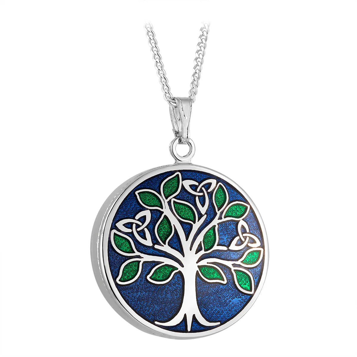 Rhodium Book of Kells Enamel Pendants