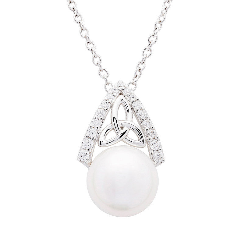 Sterling Silver Trinity with Pearl/CZ Pendant