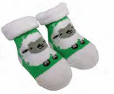 Green Wooly Sheep Booties