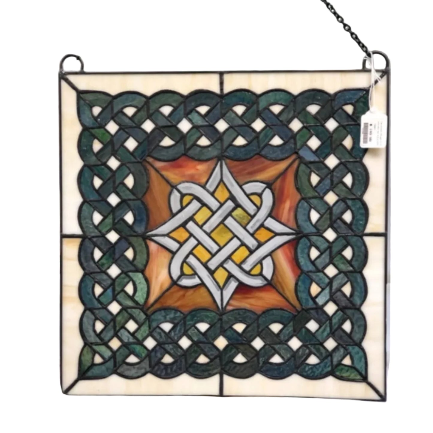 Celtic Diamond Stained Glass Window