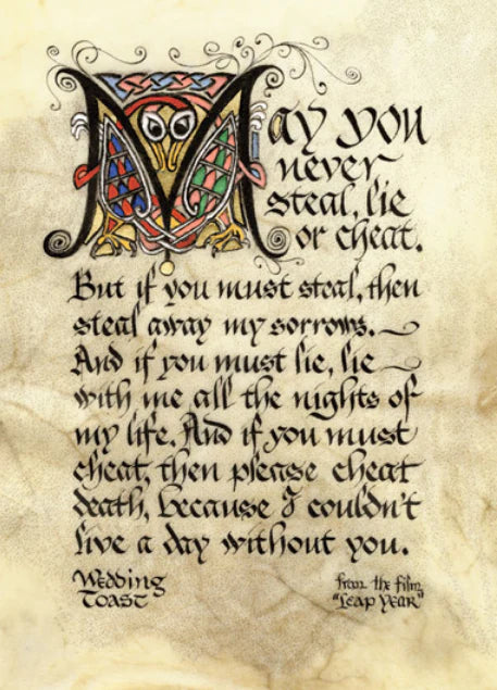 "Wedding Toast" Celtic Manuscript Print