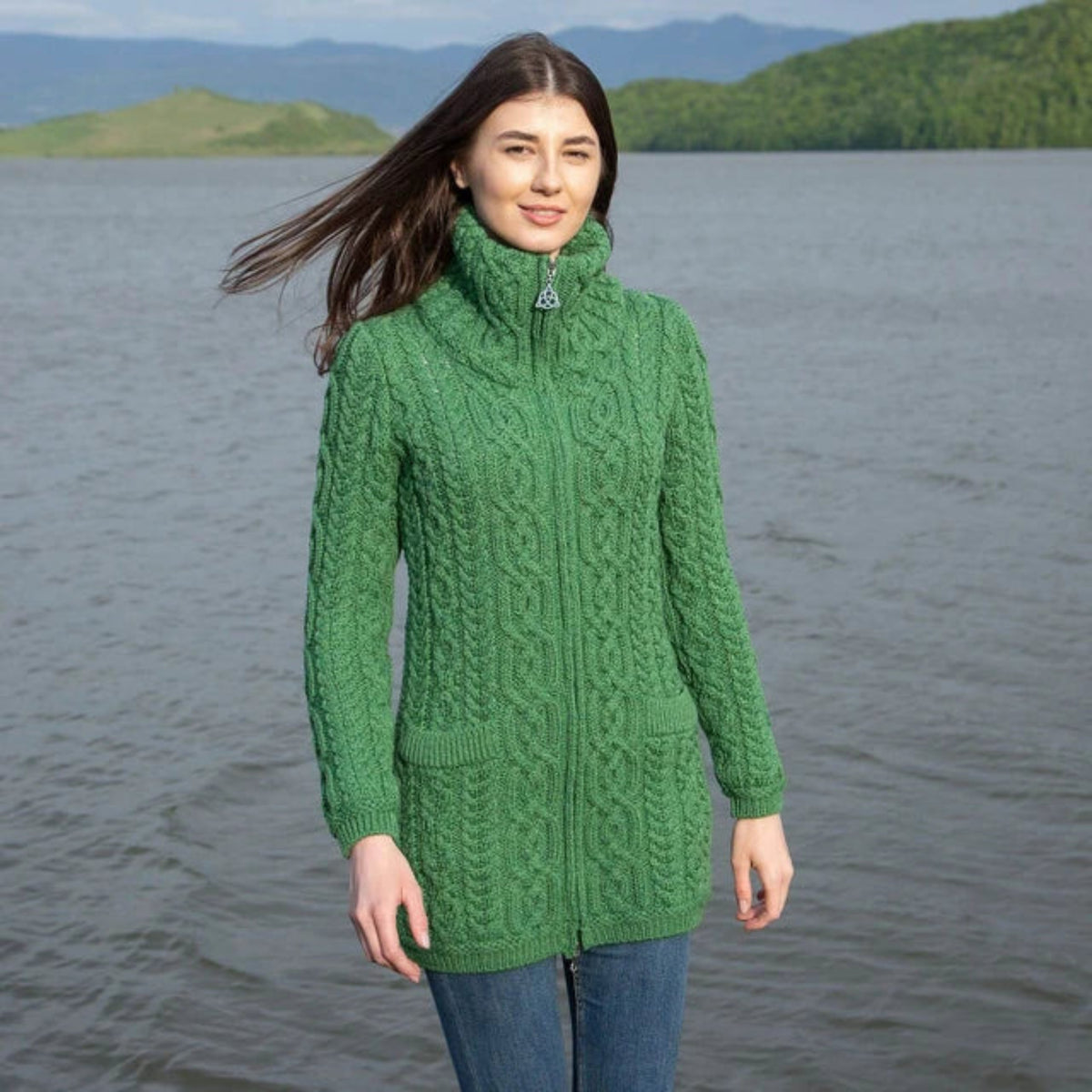 Soft-Touch-Ladies-Aran-Zip-Cardigan