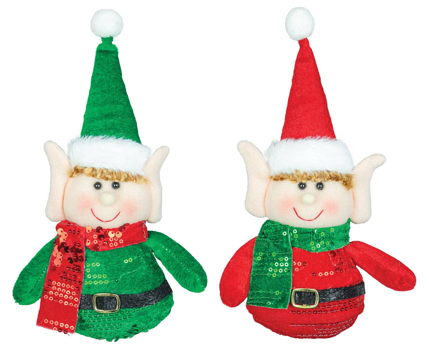 Eddie and Eva Elf Plush Ornaments