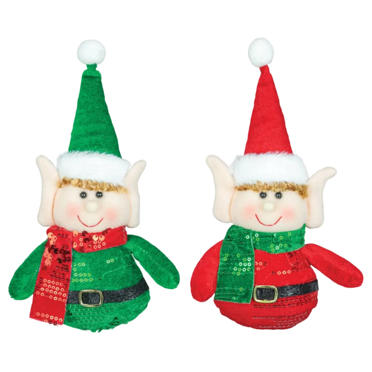 Eddie and Eva Elf Plush Ornaments