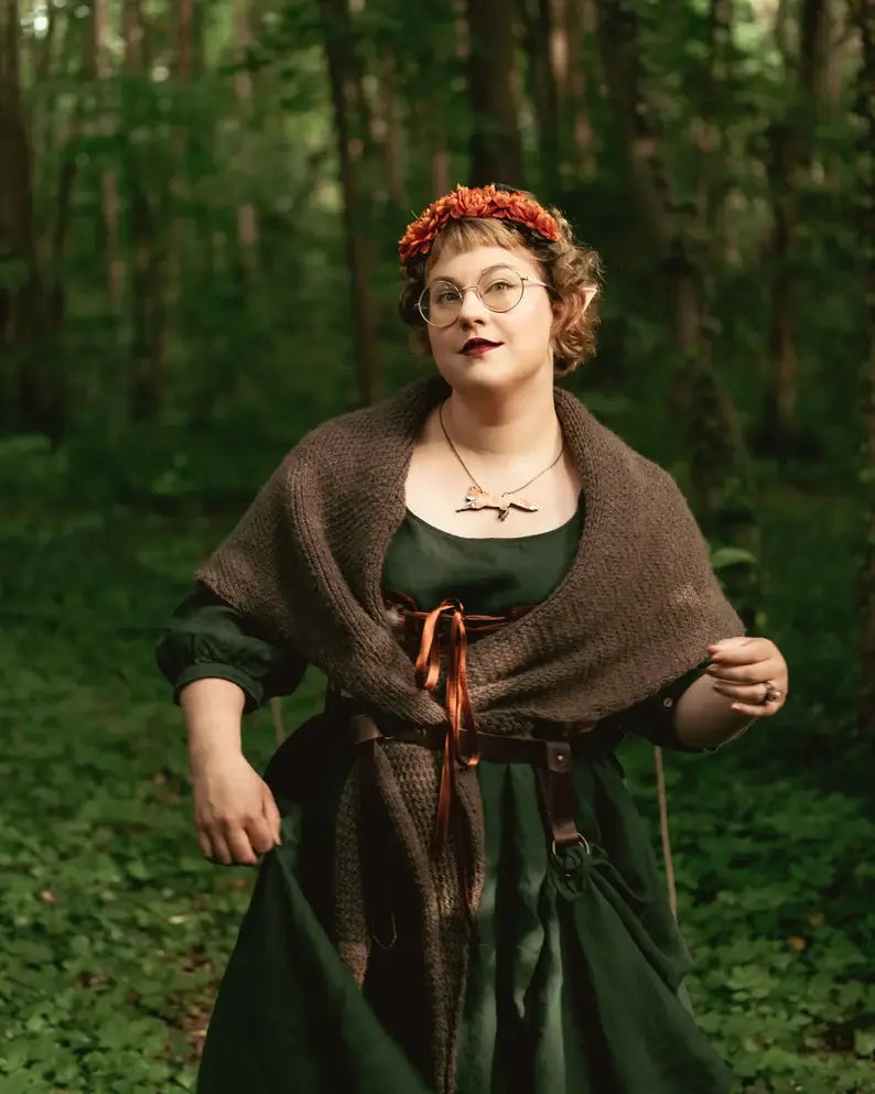 Handmade Brown Outlander Shawl