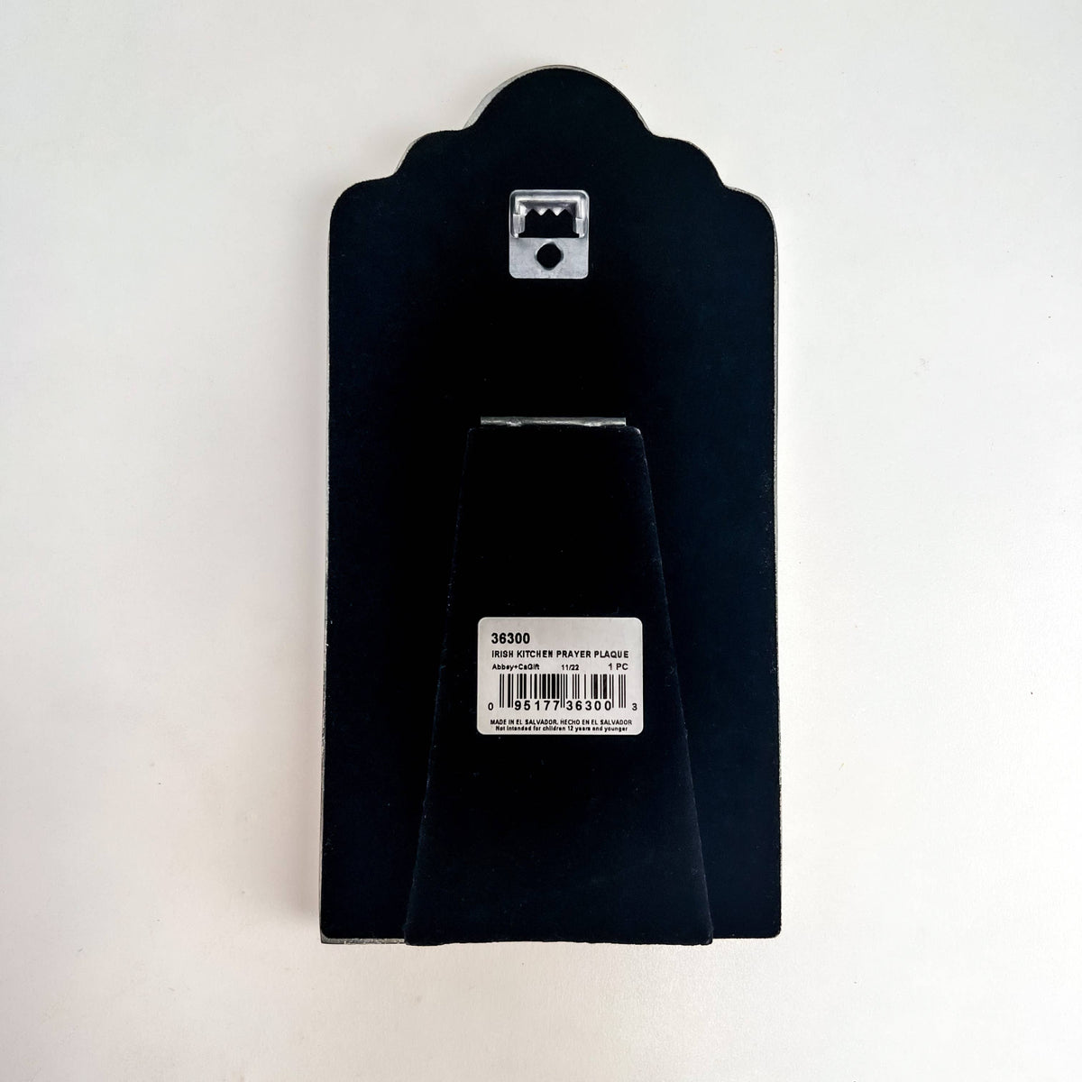 back of irish kitchen plaque