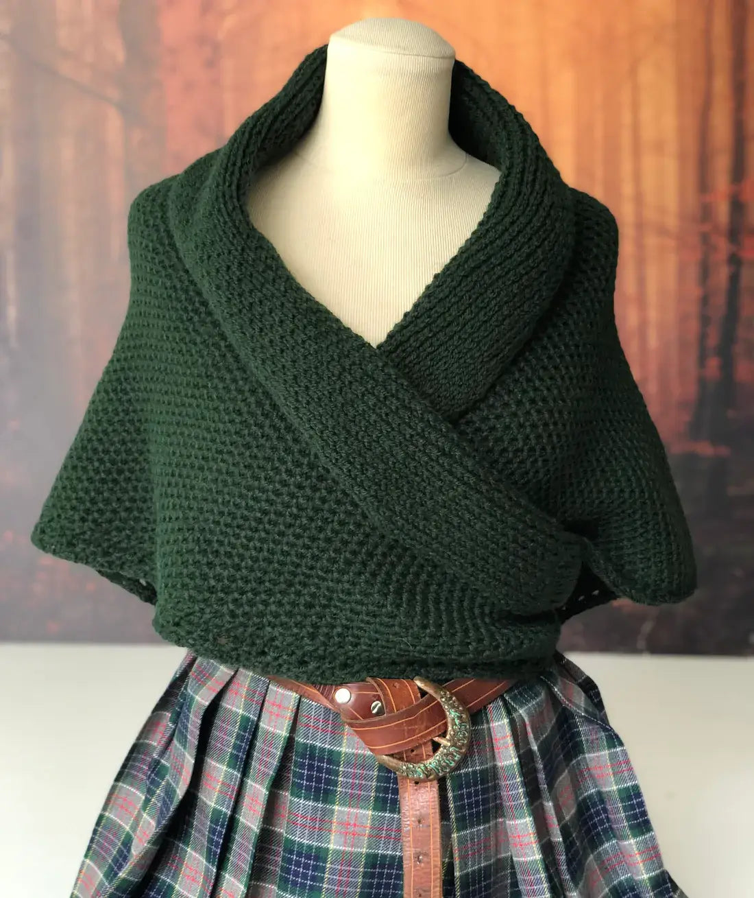 Handmade Green Outlander Shawl