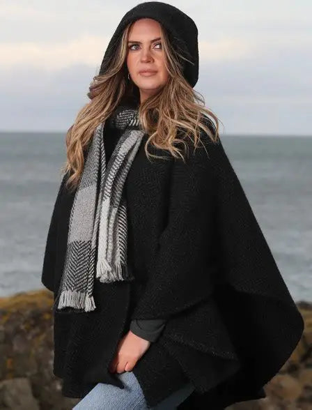 Katie Killybegs Natural Black Cape