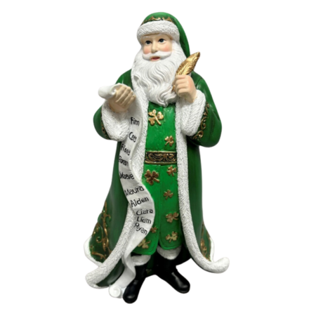 Irish Santa Checking List Figurines