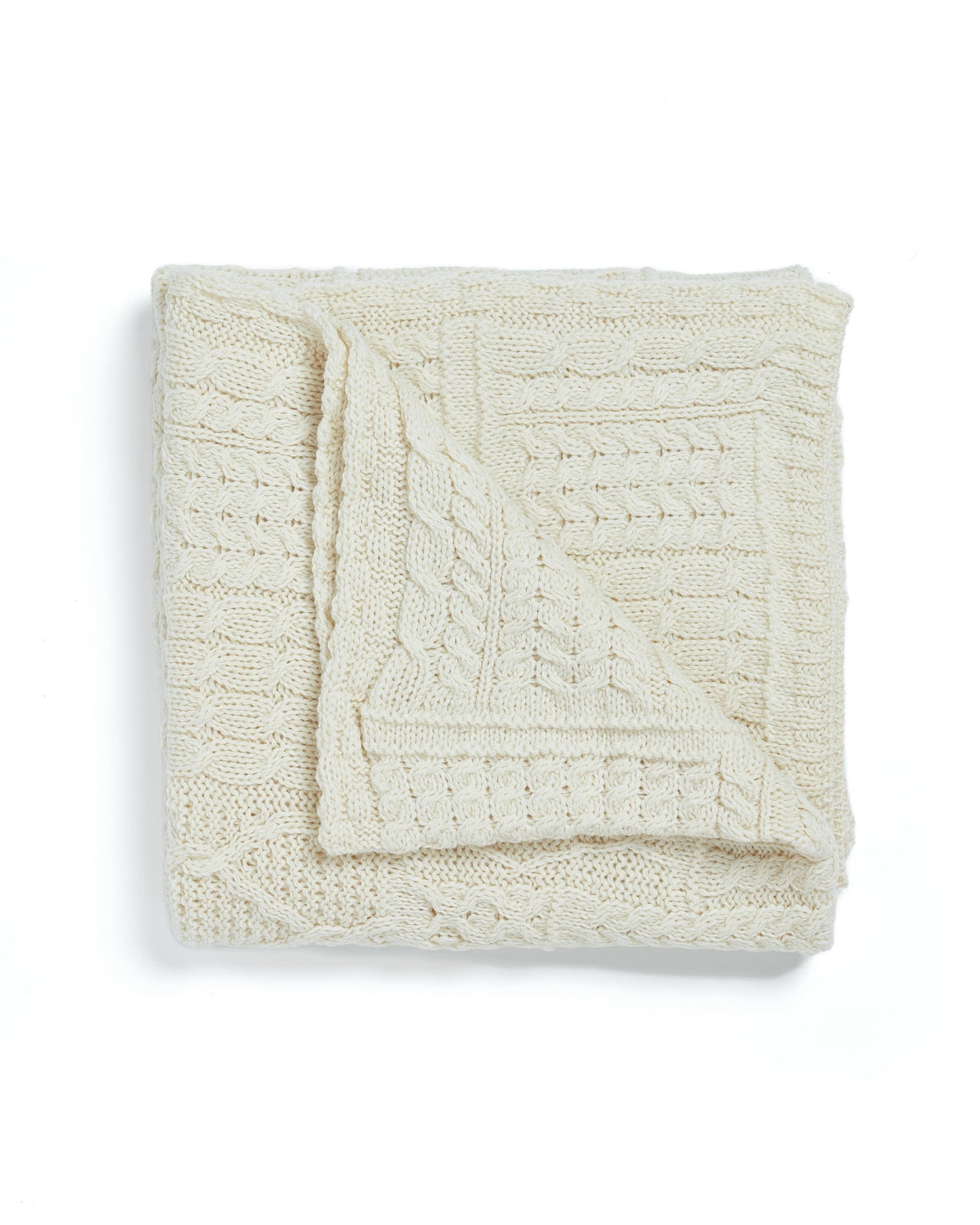 Keel Aran Patchwork Blanket - Cream