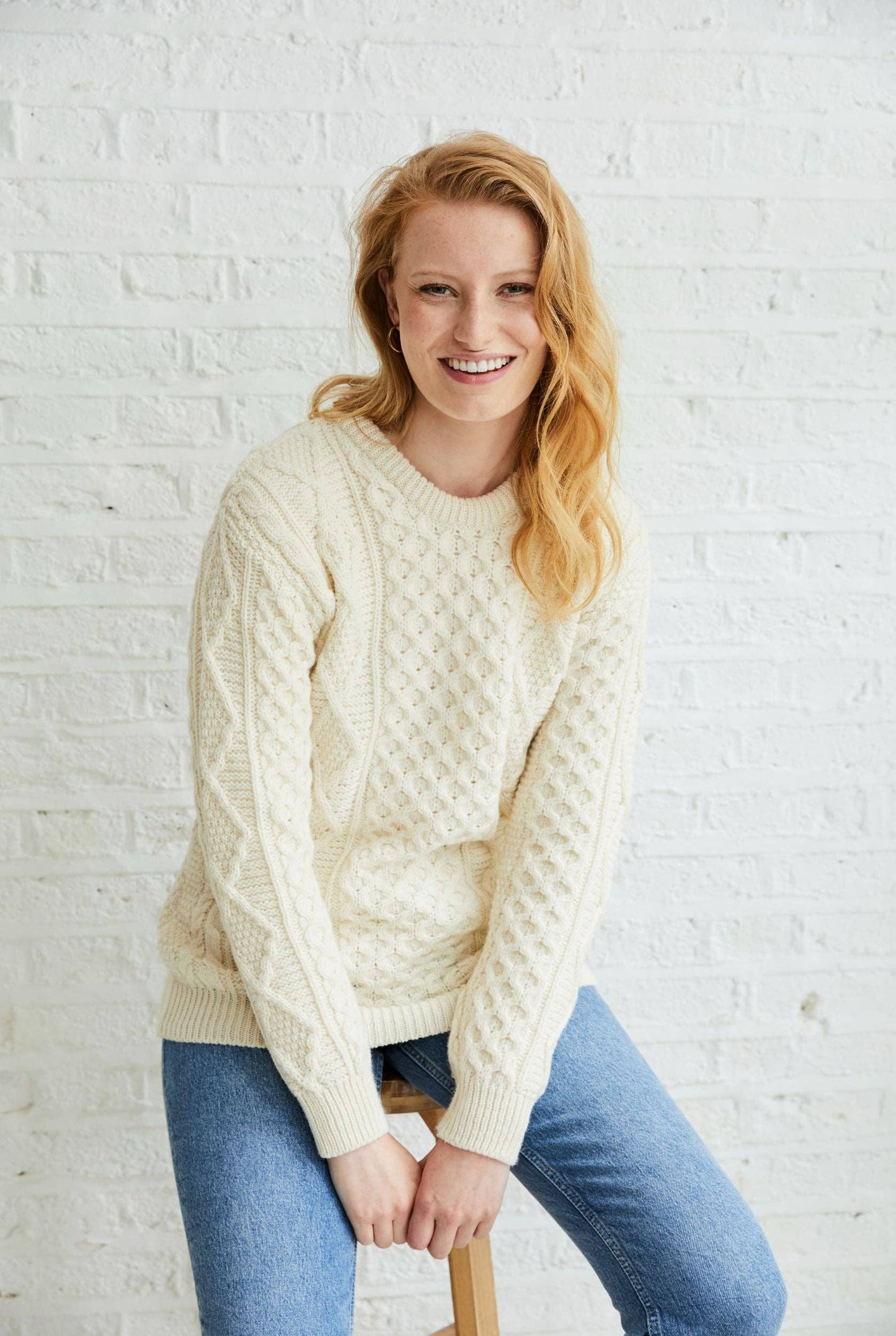 Éireann Traditional Aran Supersoft Sweater