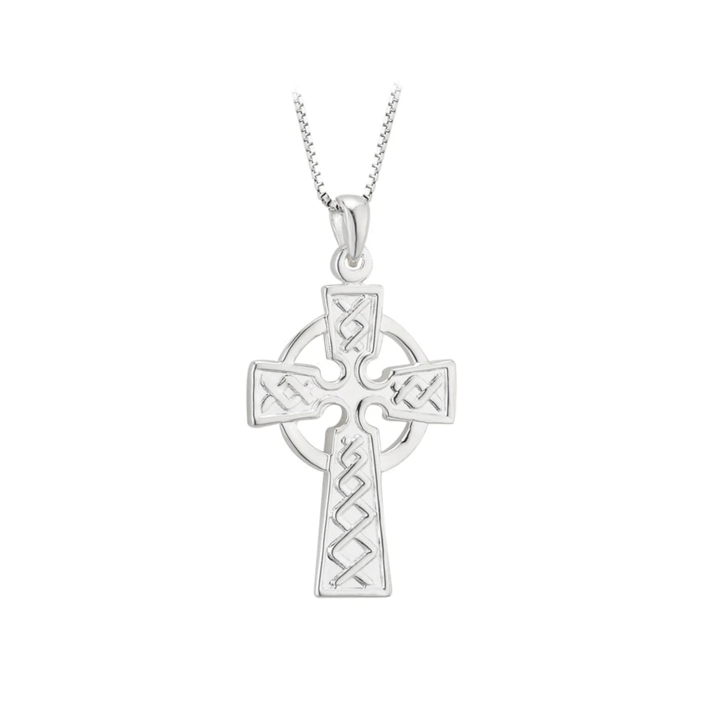 Sterling Silver Embossed Celtic Cross Pendant