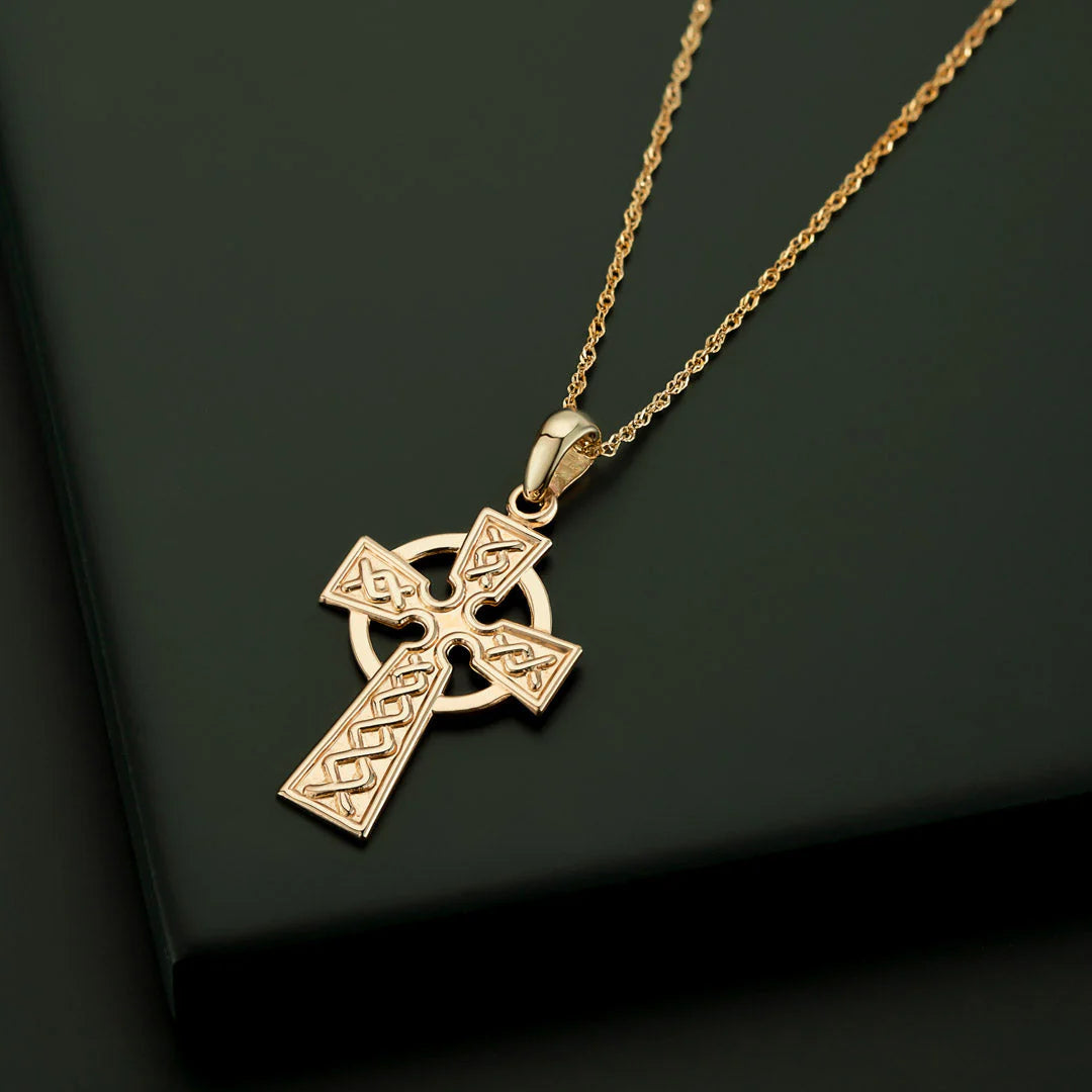 10K Gold Celtic Cross Necklace